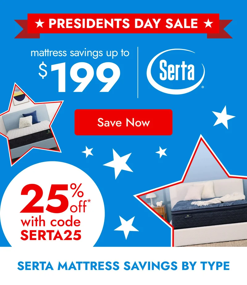 25% off select mattresses by Serta