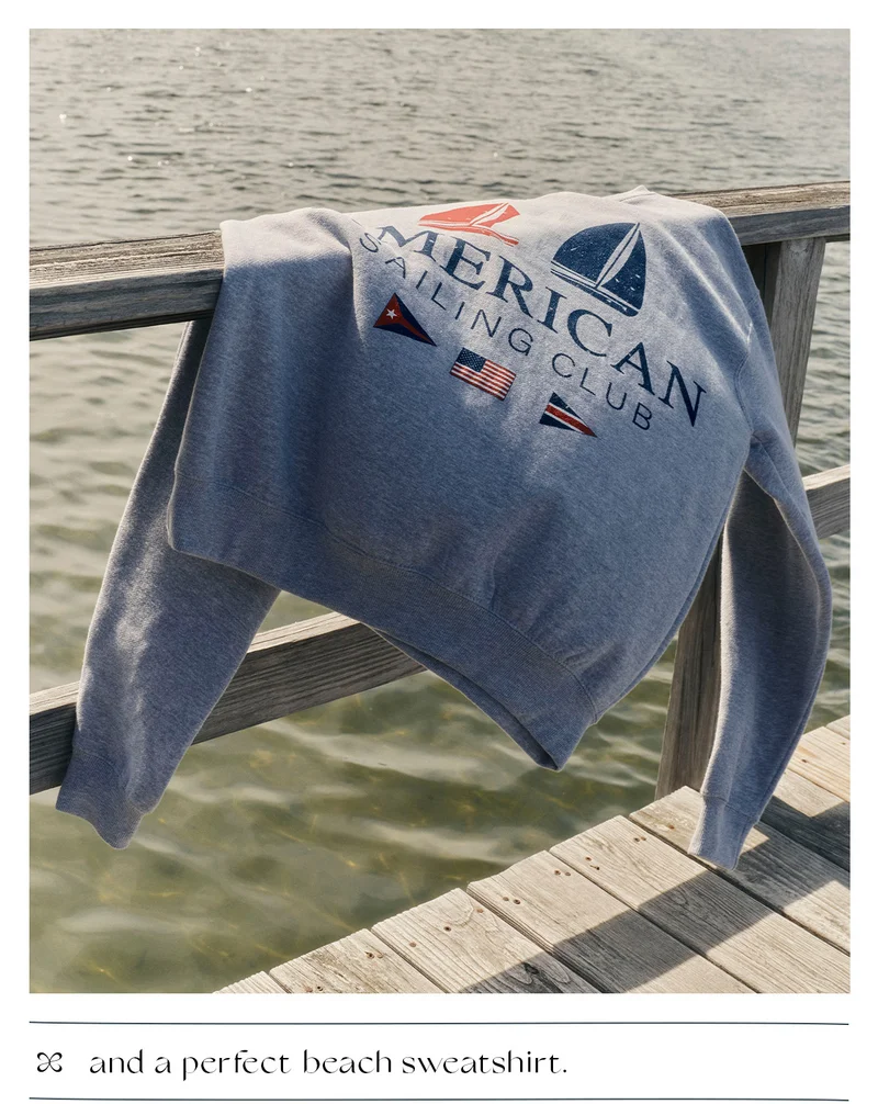 and a perfect beach sweatshirt
