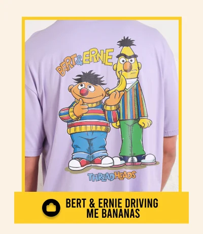 Bert And Ernie Driving Me Bananas Oversized Tee