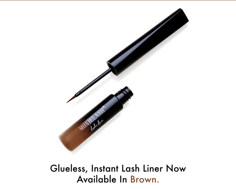 Glueless, instant lash liner now available in brown.