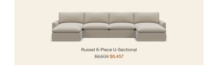 Russet 6 Piece U Sectional