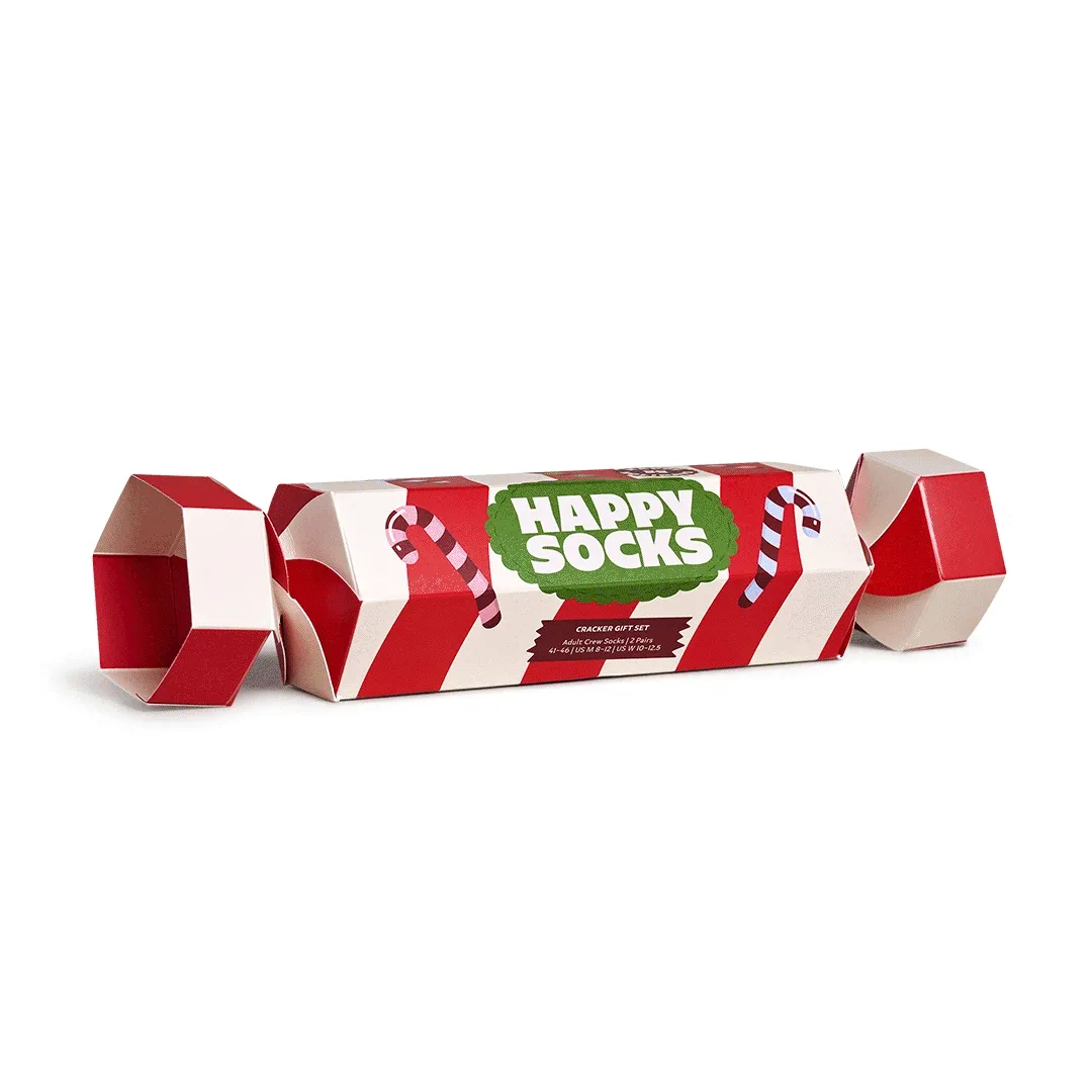 2-Pack Holiday Striped Cracker Socks Gift Set