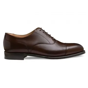 Harrington Capped Oxford in Dark Brown Calf Leather