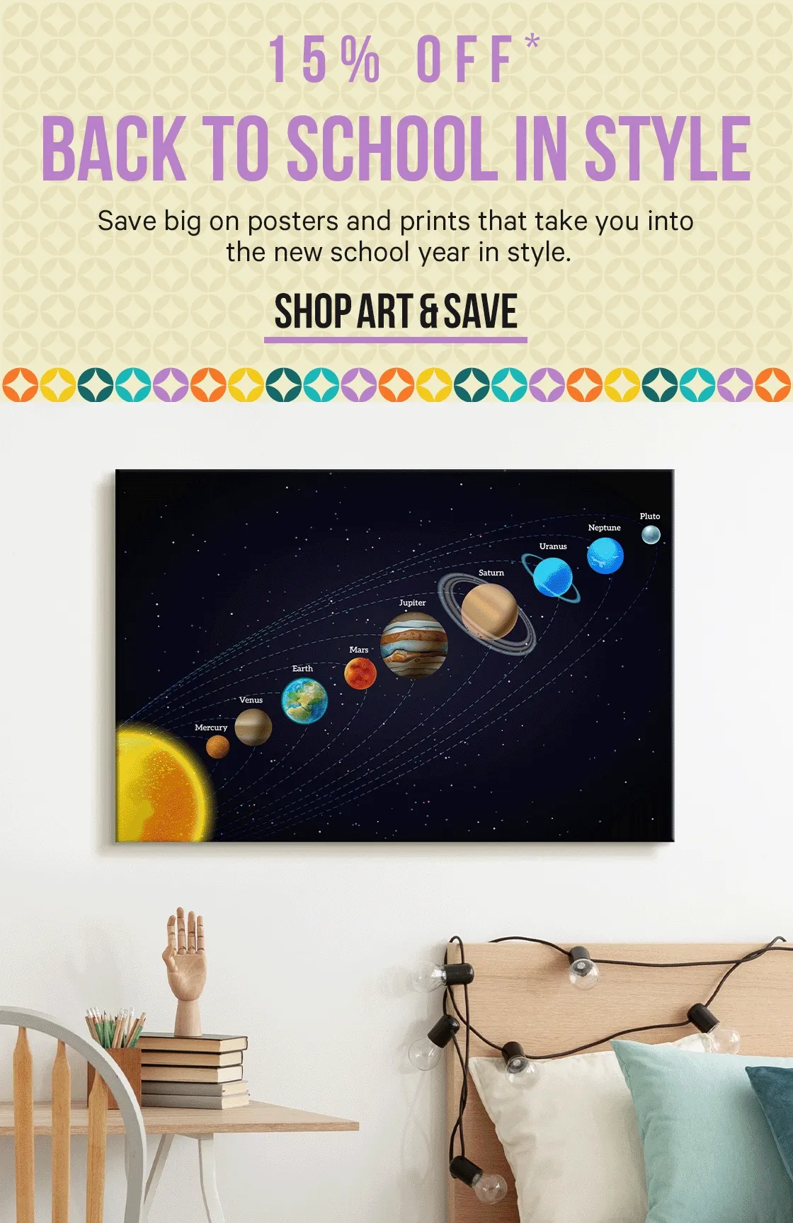 15% off $25+ for Back to School