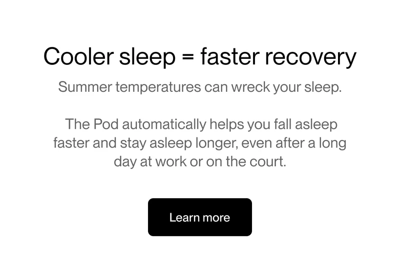 Cooler sleep = faster recovery