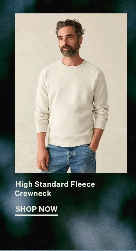 High Standard Fleece Crewneck in Antique Ivory Heather
