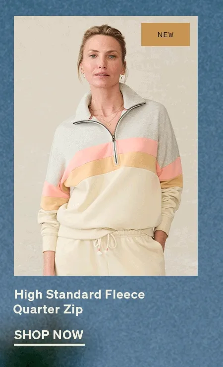 High Standard Fleece Quarter Zip in Golden Horizon