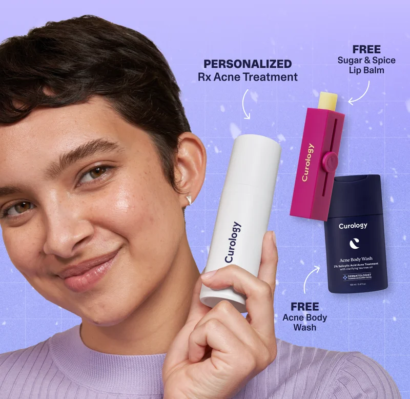 Personalized rx acne treatment and a free sugar and spice lip balm.