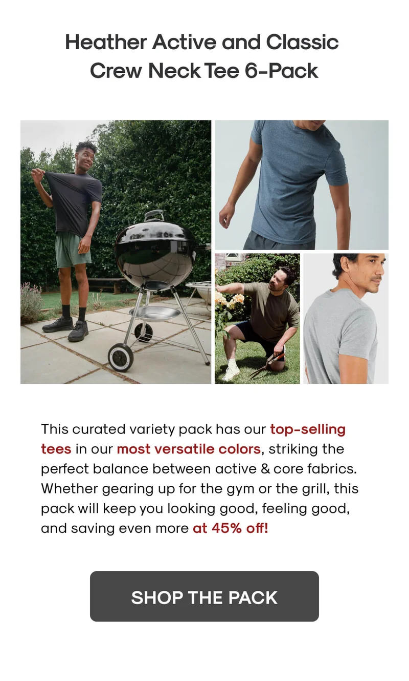 Heather Active & Classic Crew Neck Tees