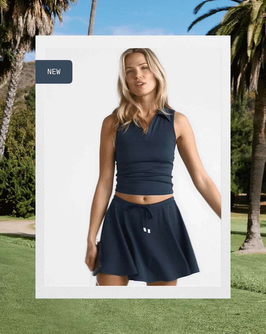 Sport Active Drawcord Mini Skirt in Nocturnal Navy