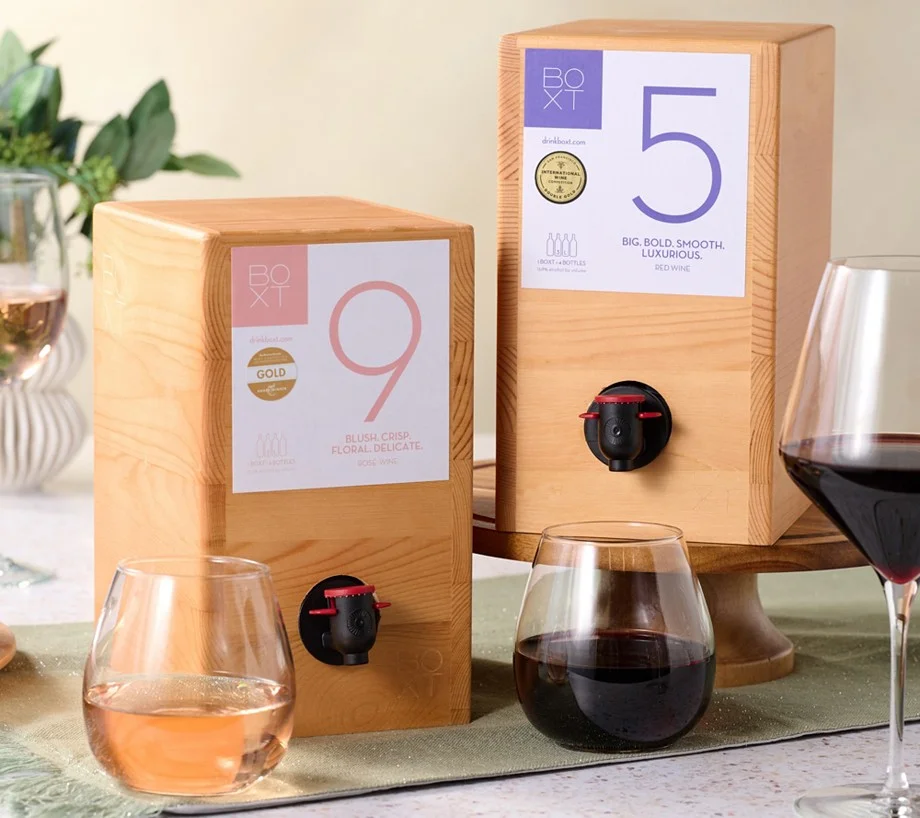 DRINK BOXT 2(3)Liter Boxes Award-Winning Wine in Wooden Box