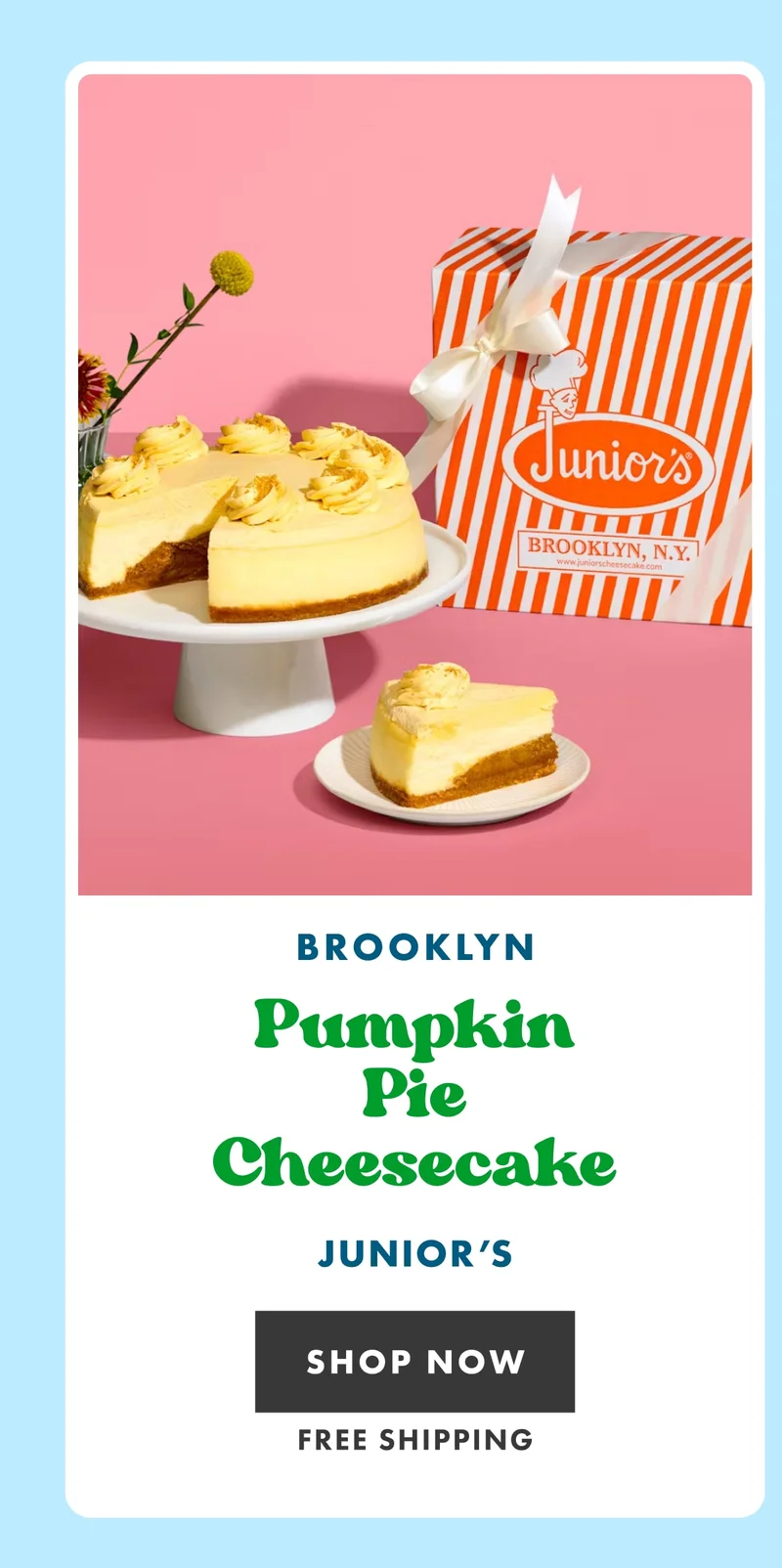 Junior's Pumpkin Pie Cheesecake Junior's Pumpkin Pie Cheesecake
