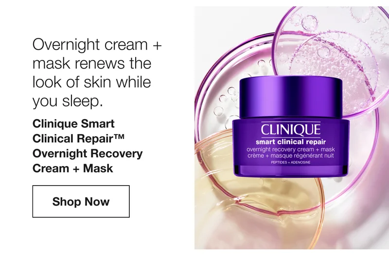 Overnight cream + mask renews the look of skin while  you sleep. | Clinique Smart  Clinical Repair™ Overnight Recovery Cream + Mask  | Shop Now