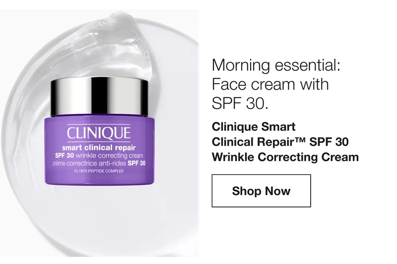 Morning essential: Face cream with  SPF 30. | Clinique Smart  Clinical Repair™ SPF 30 Wrinkle Correcting Cream | Shop Now