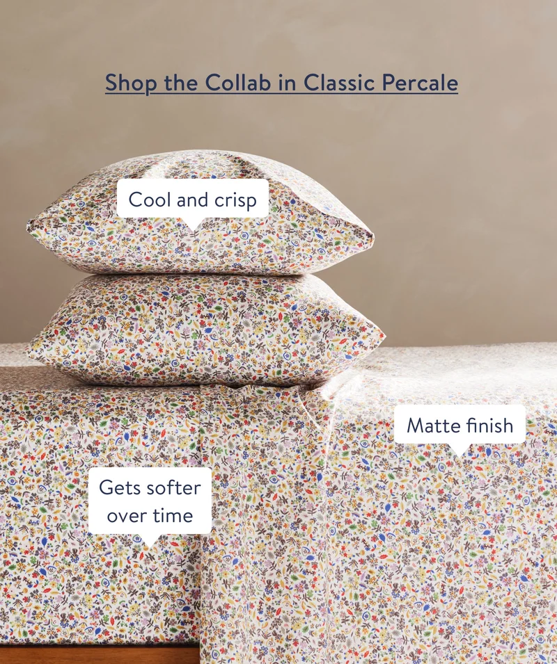 Shop the collab in classic percale