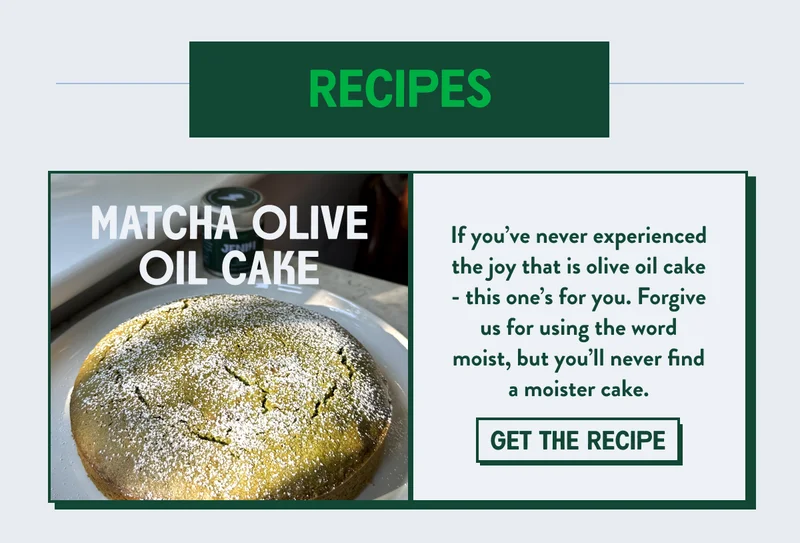 Matcha olive oil cake