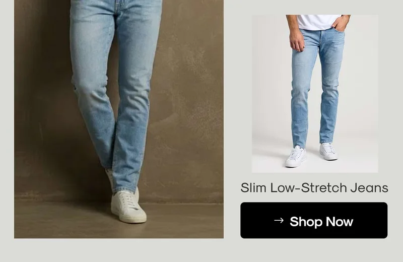 Straight Low‑Stretch Jeans