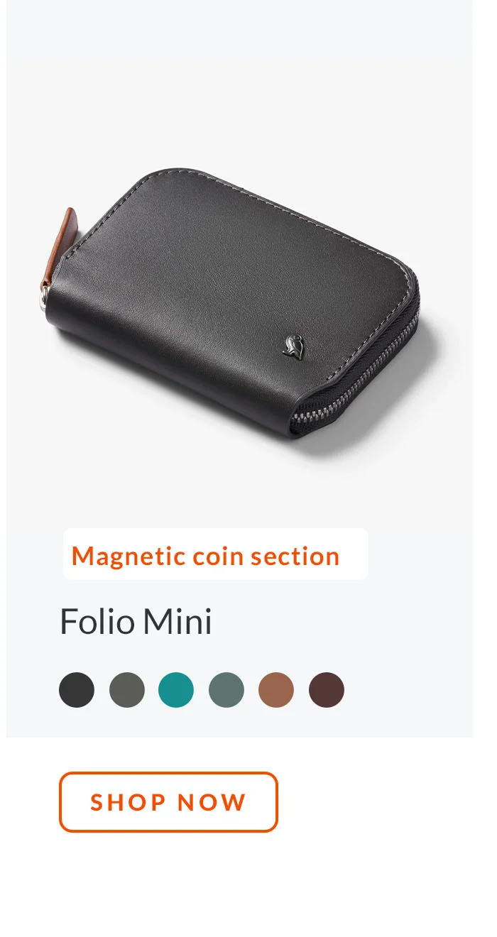 Folio Mini – CharcoalCobalt *Magnetic coin section