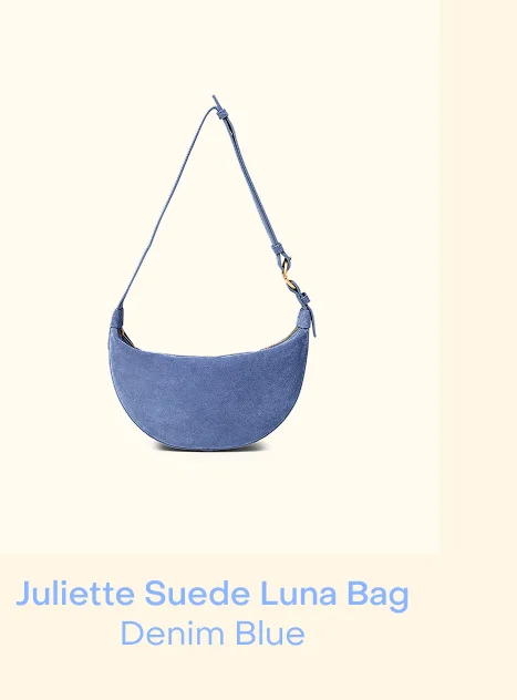 Juliette Suede Lune Bag Denim Blue
