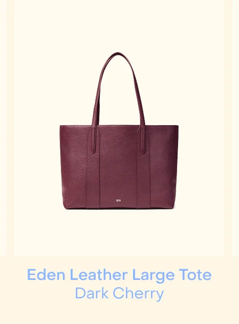 Eden Leather Large Tote Dark Cherry