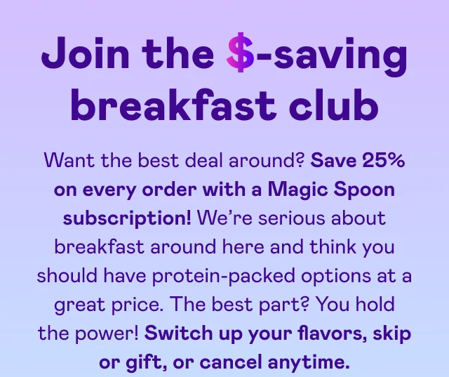 Join the $-saving breakfast club! Join the $-saving breakfast club!