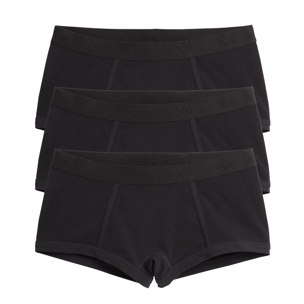 Image of Boy Shorts 3-Pack - Cotton X= Black