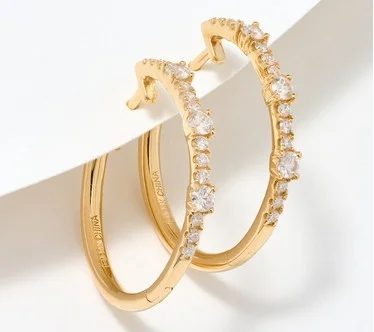 Affinity Diamonds 0.40cttw Hoop Earrings, 14K Gold