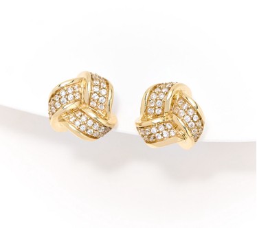 Affinity Diamonds Knot Stud Earrings, 0.20 cttw, 14K