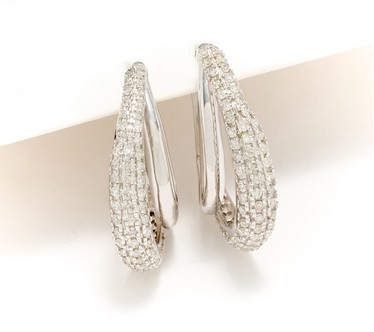 Affinity Diamonds .75cttw Pave 3/4" Double Hoops, 14K