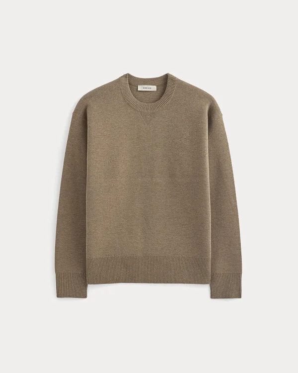 Image | Luxe Merino Double-Knit Sweater | Taupe Melange