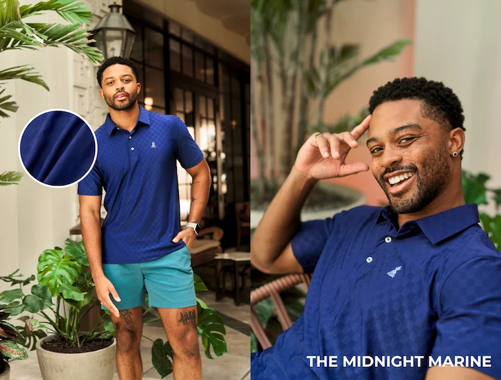 Textured Performance Polo: The Midnight Marine
