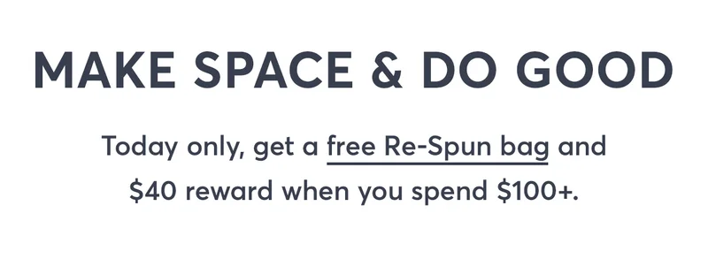 $40 reward and free Re-Spun bag (!)
