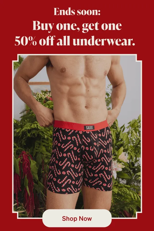 Ends soon: Buy one, get one 50% off all underwear