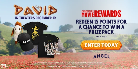 DAVID | REDEEM 15 POINTS FOR A CHANCE TO WIN A PRIZE PACK | ENDS 12/21 | ENTER TODAY >