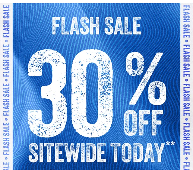 Flash Sale 30% Off Sitewide Today