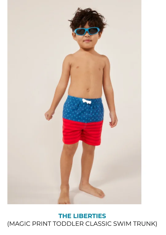 Magic Print Toddler Classic Swim Trunk: The Liberties