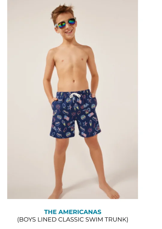 Boys Lined Classic Swim Trunk: The Americanas