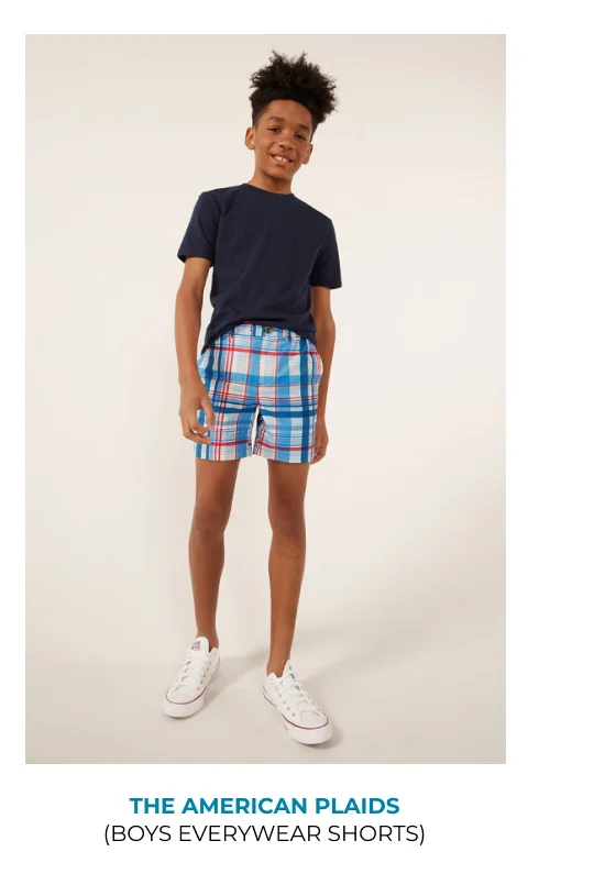 Boys Everywear Shorts: The American Plaids