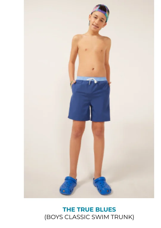 Boys Classic Swim Trunk: The True Blues