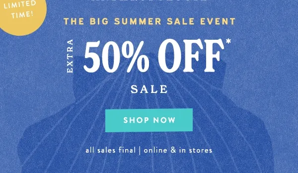 Extra 50% Off Sale Shop Now