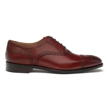 Islington Oxford Semi Brogue in Dark Leaf Calf Leather