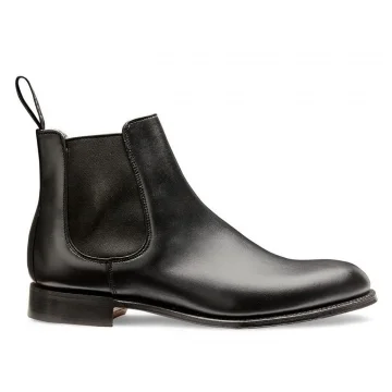Clara Chelsea Boot in Black Calf Leather