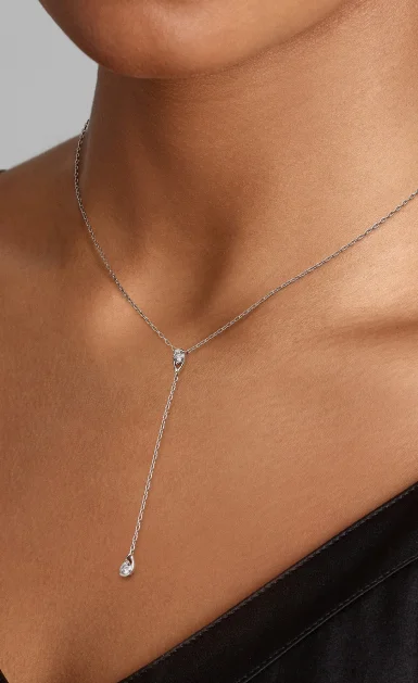 Pandora Infinite Sterling Silver Lab-grown Diamond Drop Necklace