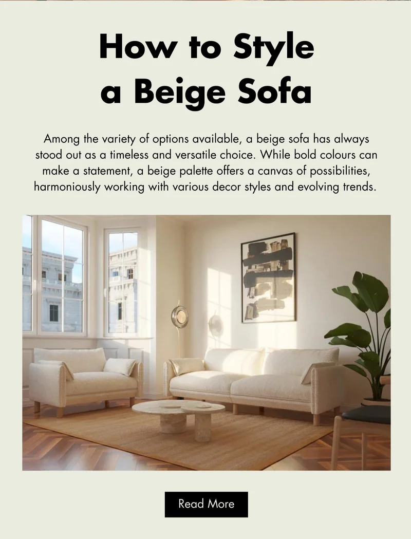 How to style a beige sofa