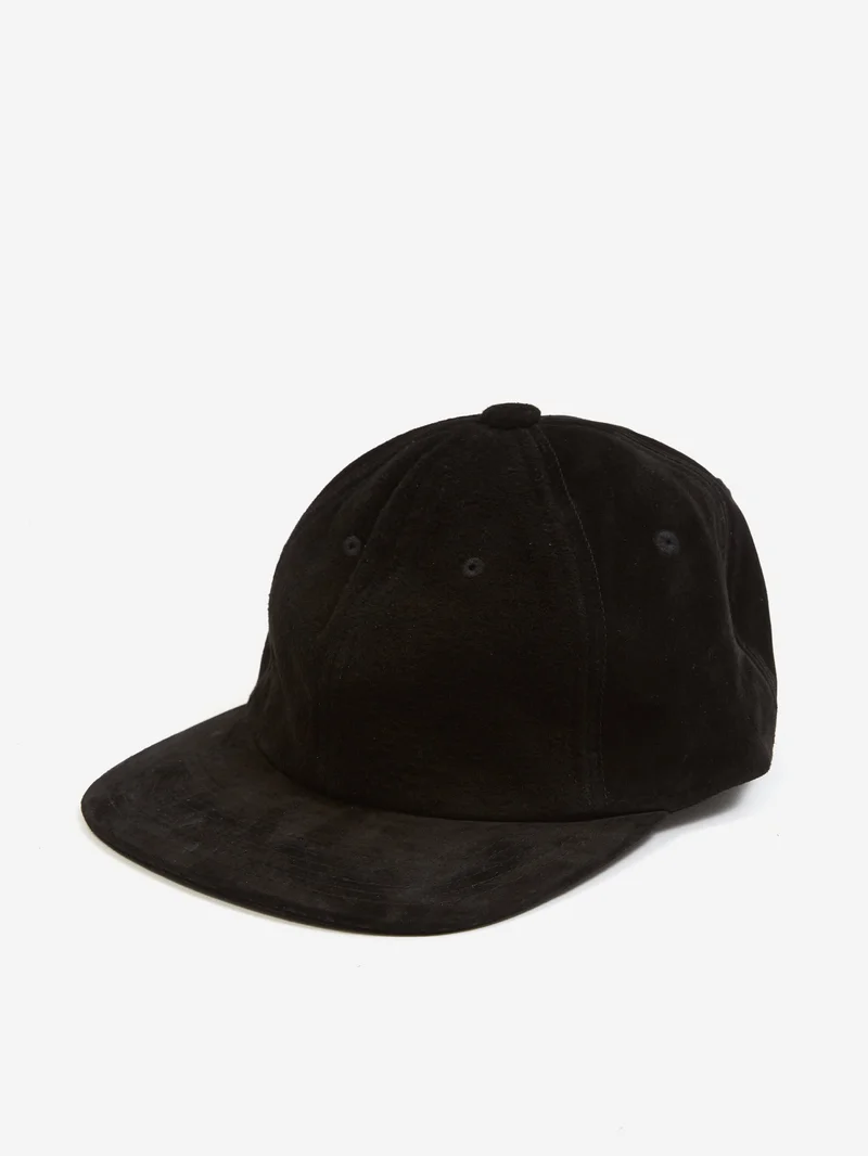 Image of Beams Plus 6 Panel Suede Cap - Black