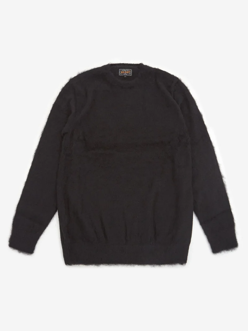 Image of Beams Plus Crew Stretch Mohair - Black