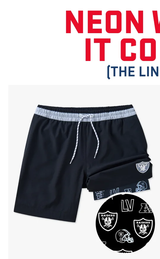 NFL Lined Classic Swim Trunk: The Raiders