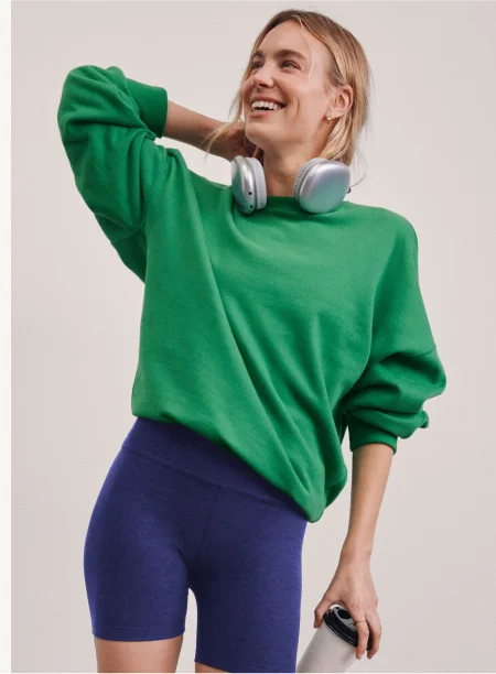 LuxeFleece Crewneck Sweatshirt in Home Court Green