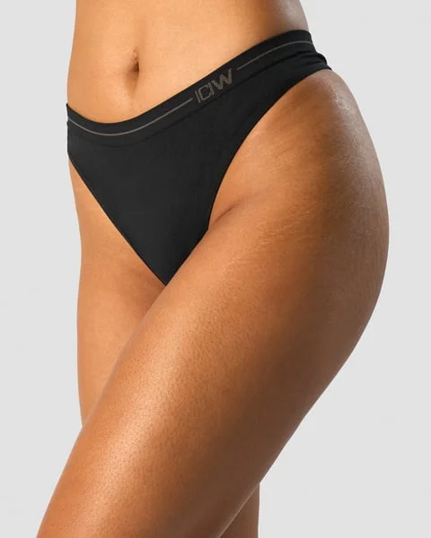 Image of Everyday Seamless Thong 2-pack Black