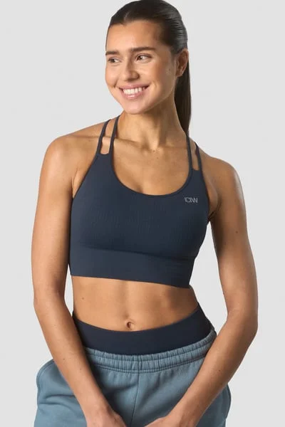 Image of Ribbed Define Seamless Sports Bra Dk Teal
